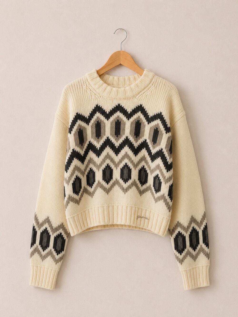 GANNI Chunky Knit Wool Blend Sweater | Women’s Small